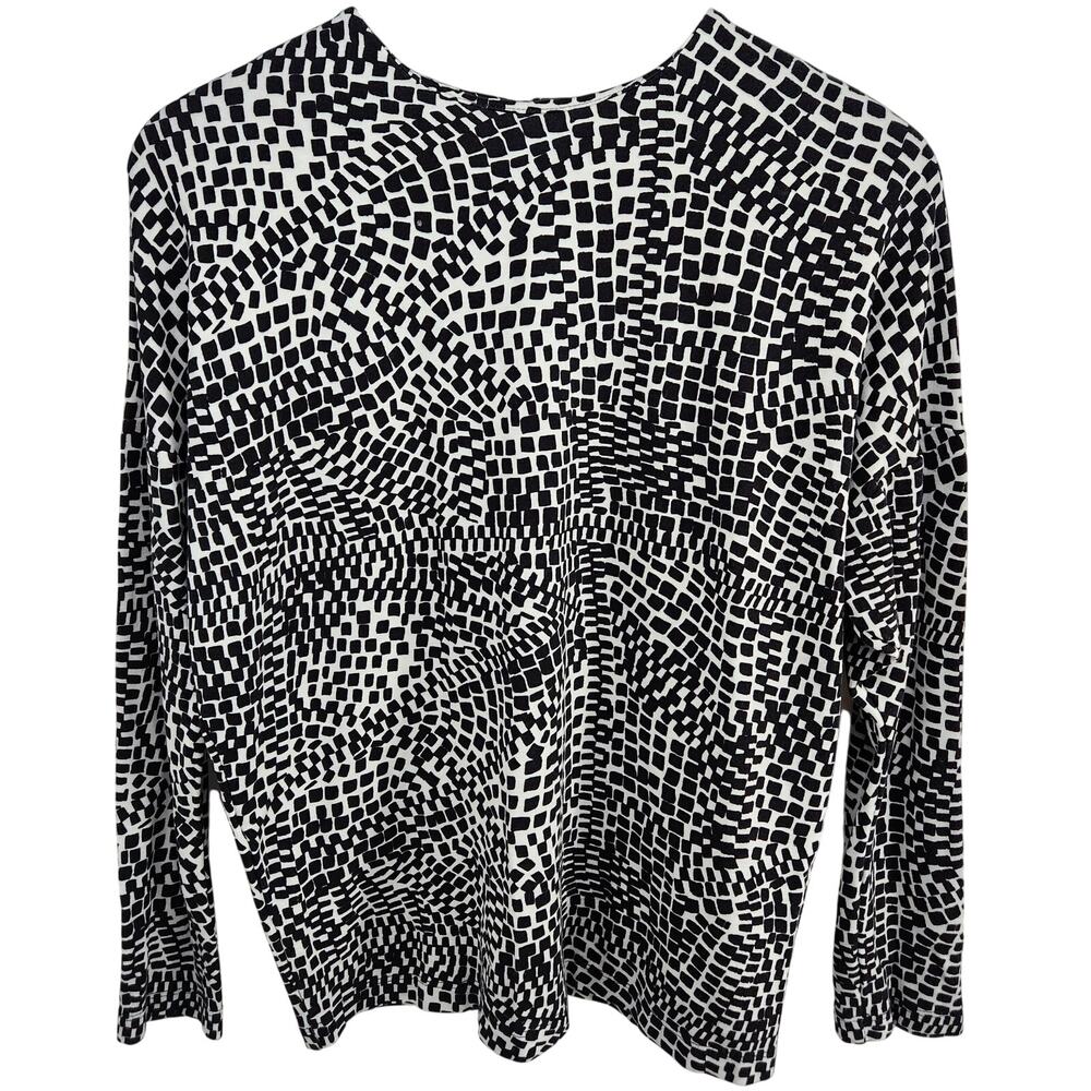 Marimekko Merri Abstract Black and White Blouse Size Small - Flaw